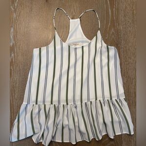 Newbury kustom spaghetti Striped Sleeveless shirt with flowy hem, size medium